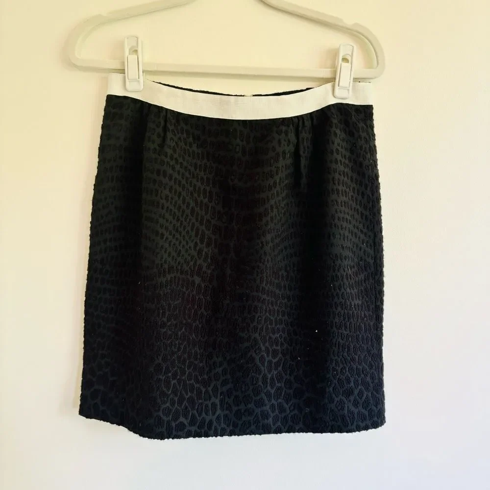 Sandro Jupe Joie Skirt – Black White Contrast Animal Cheetah Print Mini, Size S - Picture 5 of 9